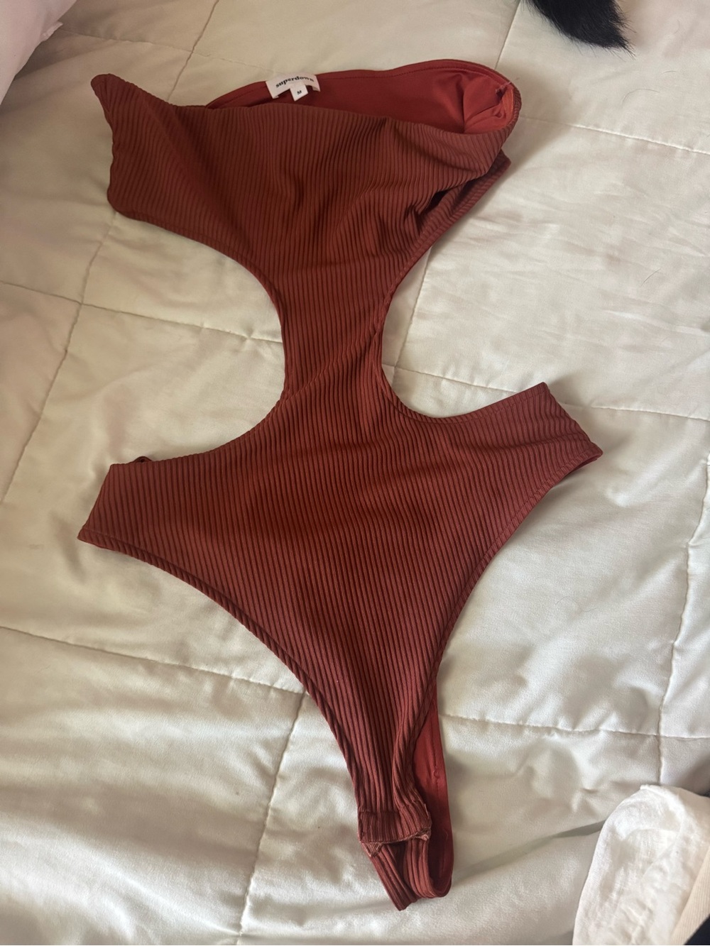 Superdown ribbed cut out bodysuit